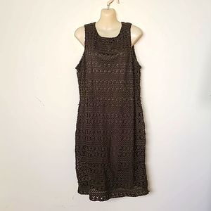 Anne Klein Green Olive Crotchet Dress Size 12